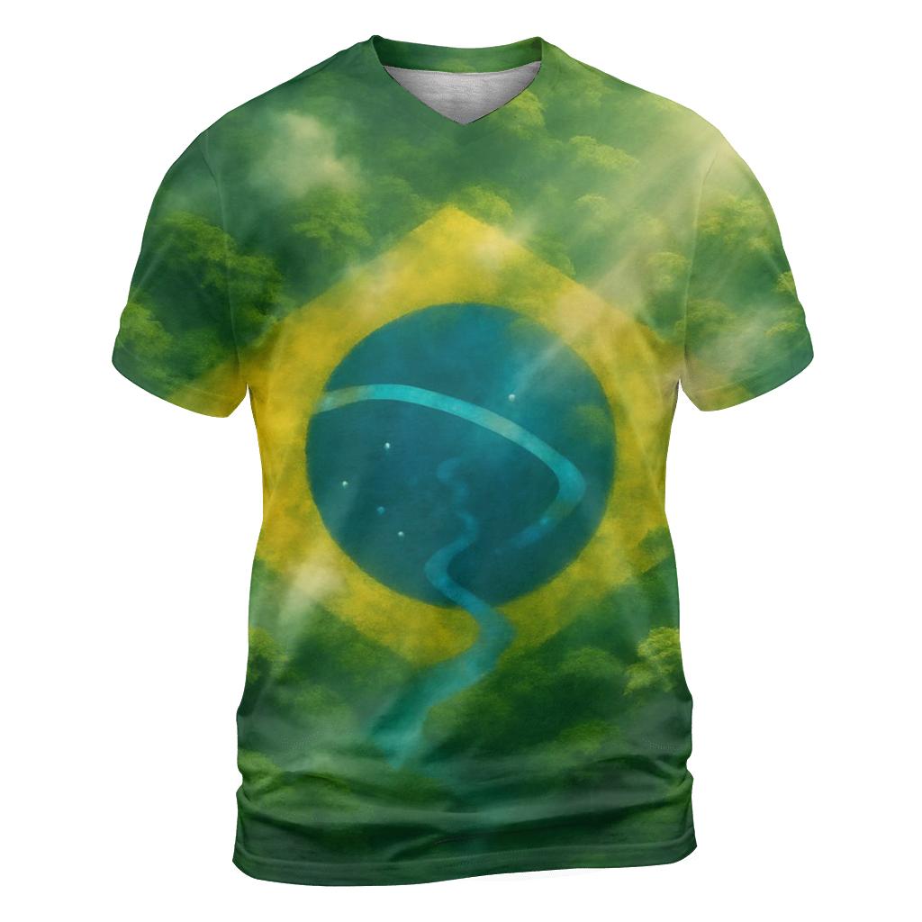 Brazilian Rainforest Flag Canopy trendy printed shirt styles