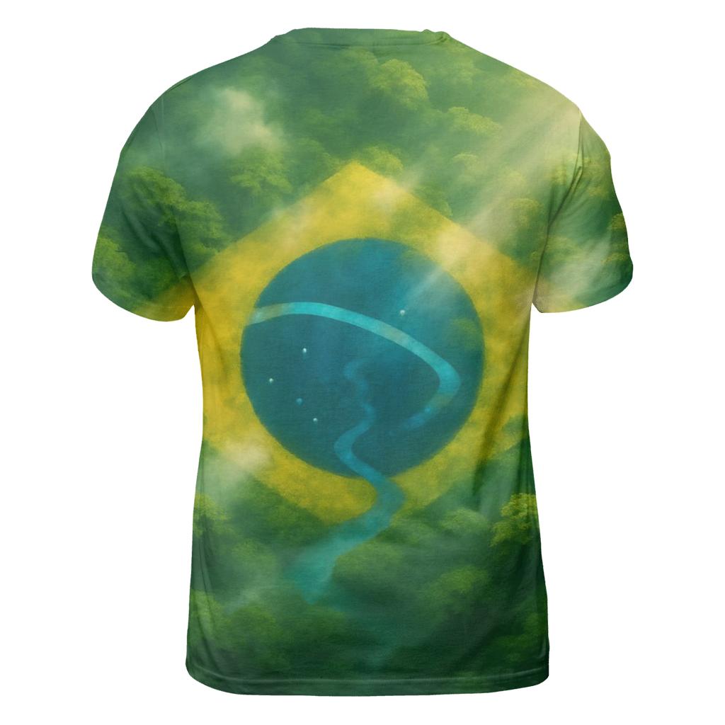 Brazilian Rainforest Flag Canopy trendy printed shirt styles