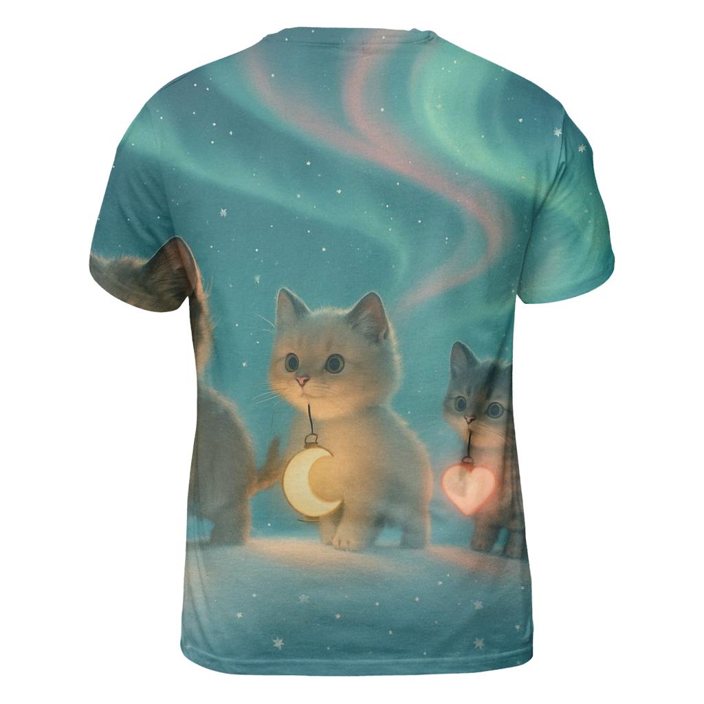 Aurora Lantern Parade Kittens creative print fashion shirts