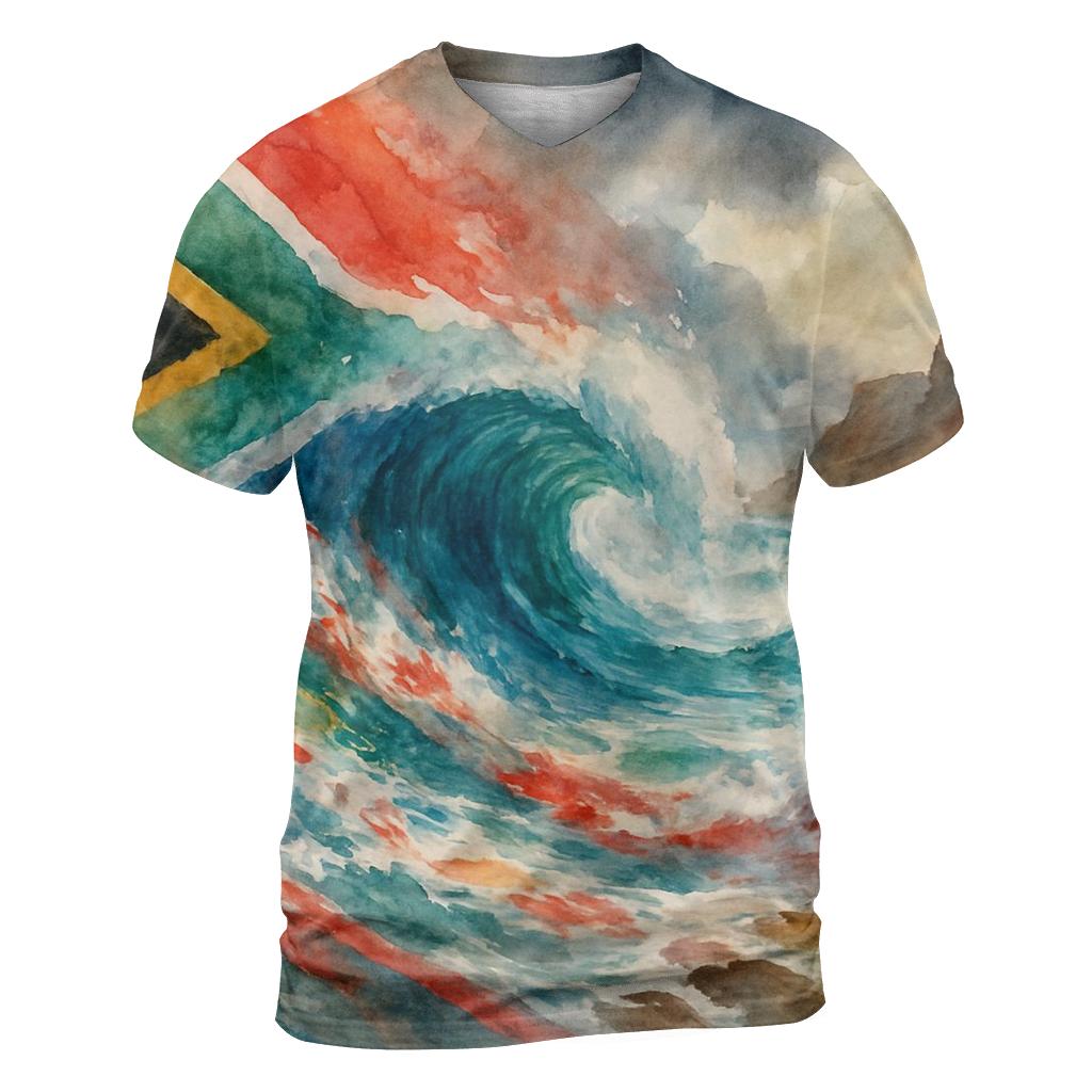 South African Coastal Flag Tide trendy printed shirt styles