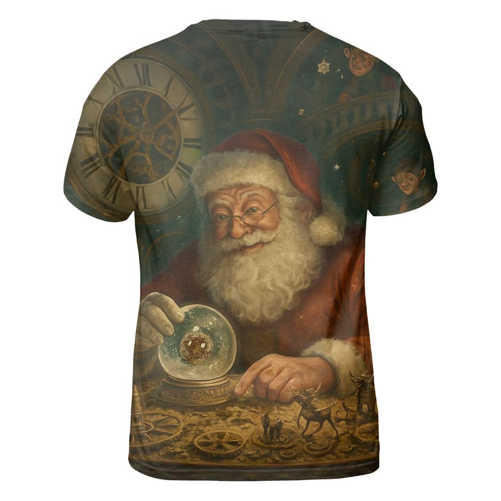 Clockwork Workshop Santa Panorama vibrant all-over design tees