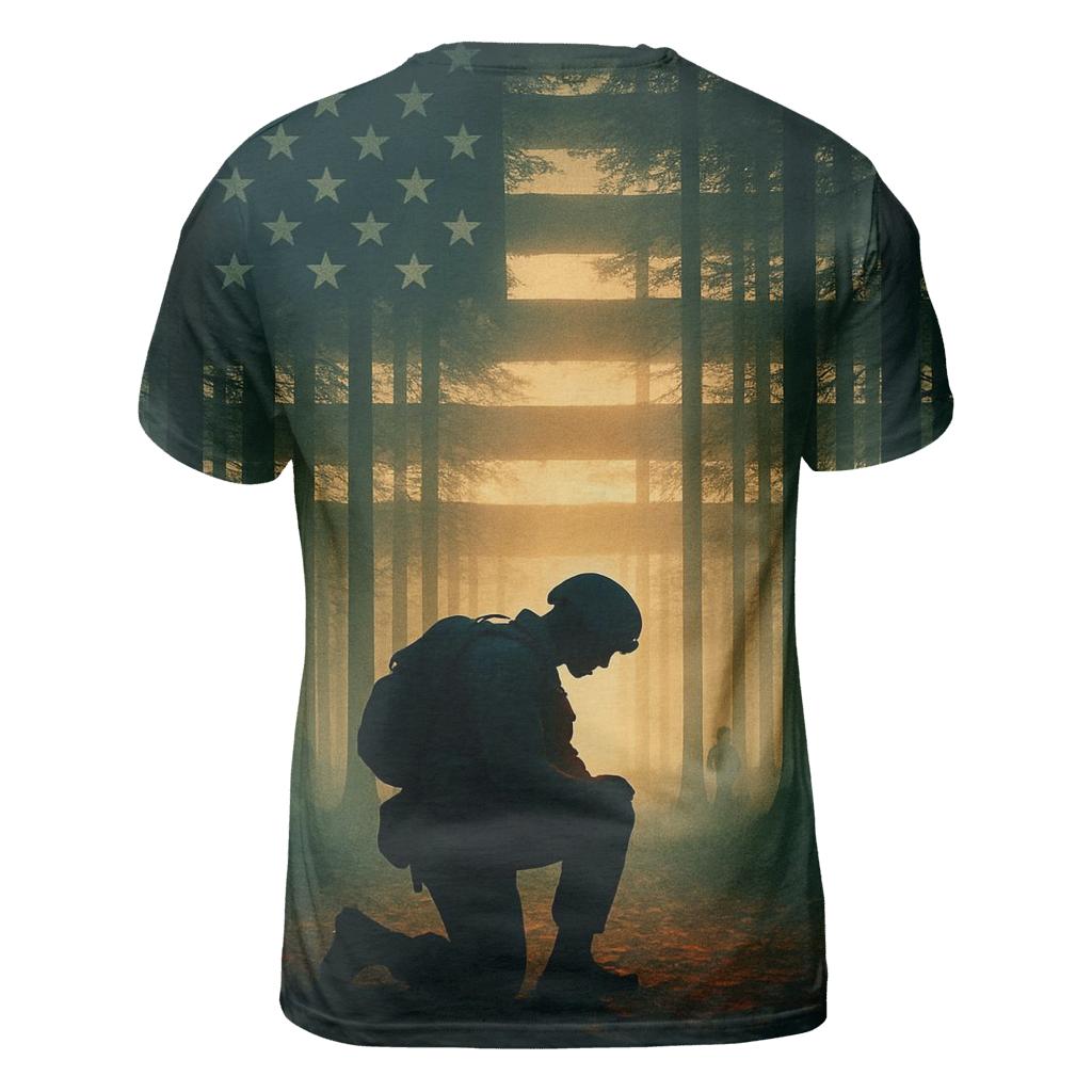 Forest Guard Flag Canopy vibrant all-over design tees
