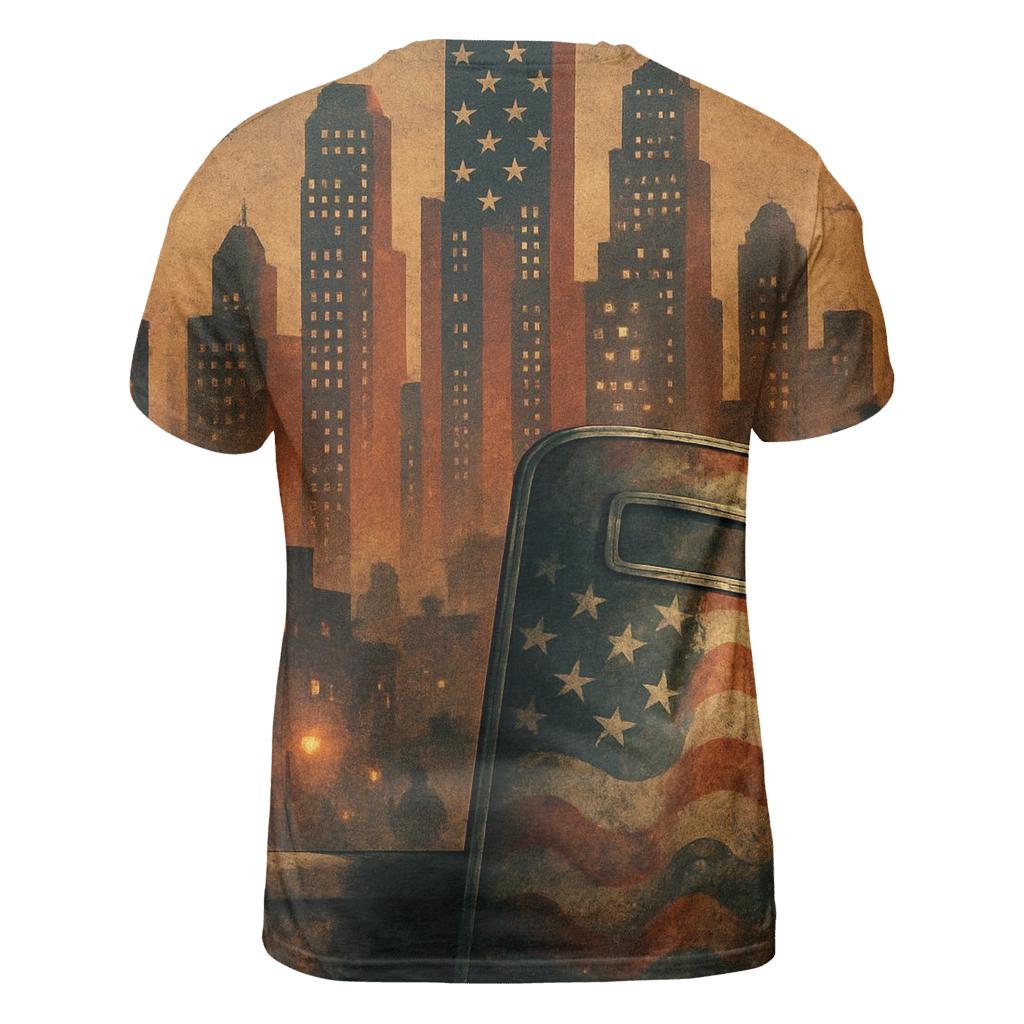 Urban Skyline Flag Shield custom all-over print shirts