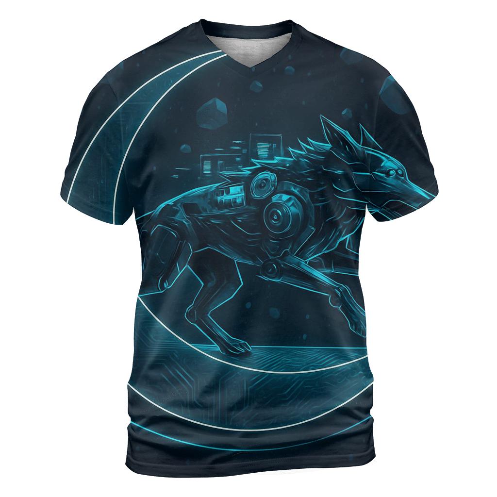 Starlit Mechanical Moon Runner artistic all-over print tops