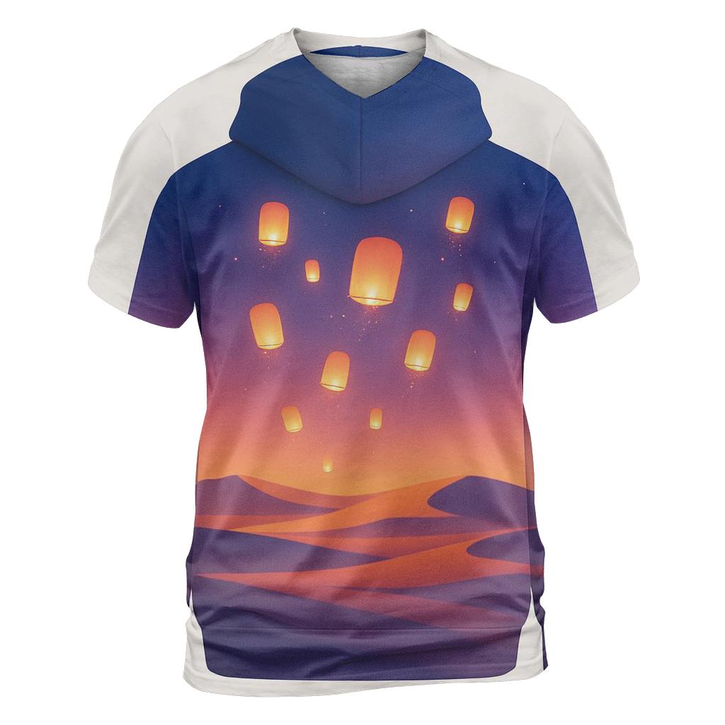 Lanterns Over Desert Mirage trendy printed shirt styles