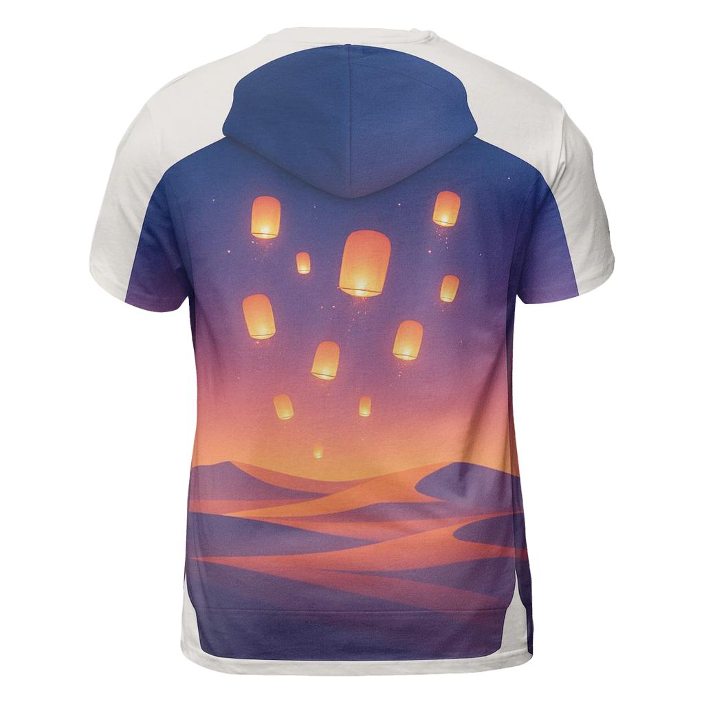Lanterns Over Desert Mirage trendy printed shirt styles