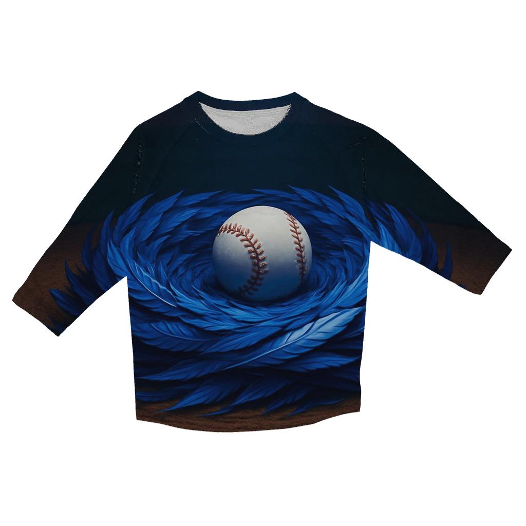 Midnight Nest Mound Blue Jays Vision printed three quarter sleeve shirts