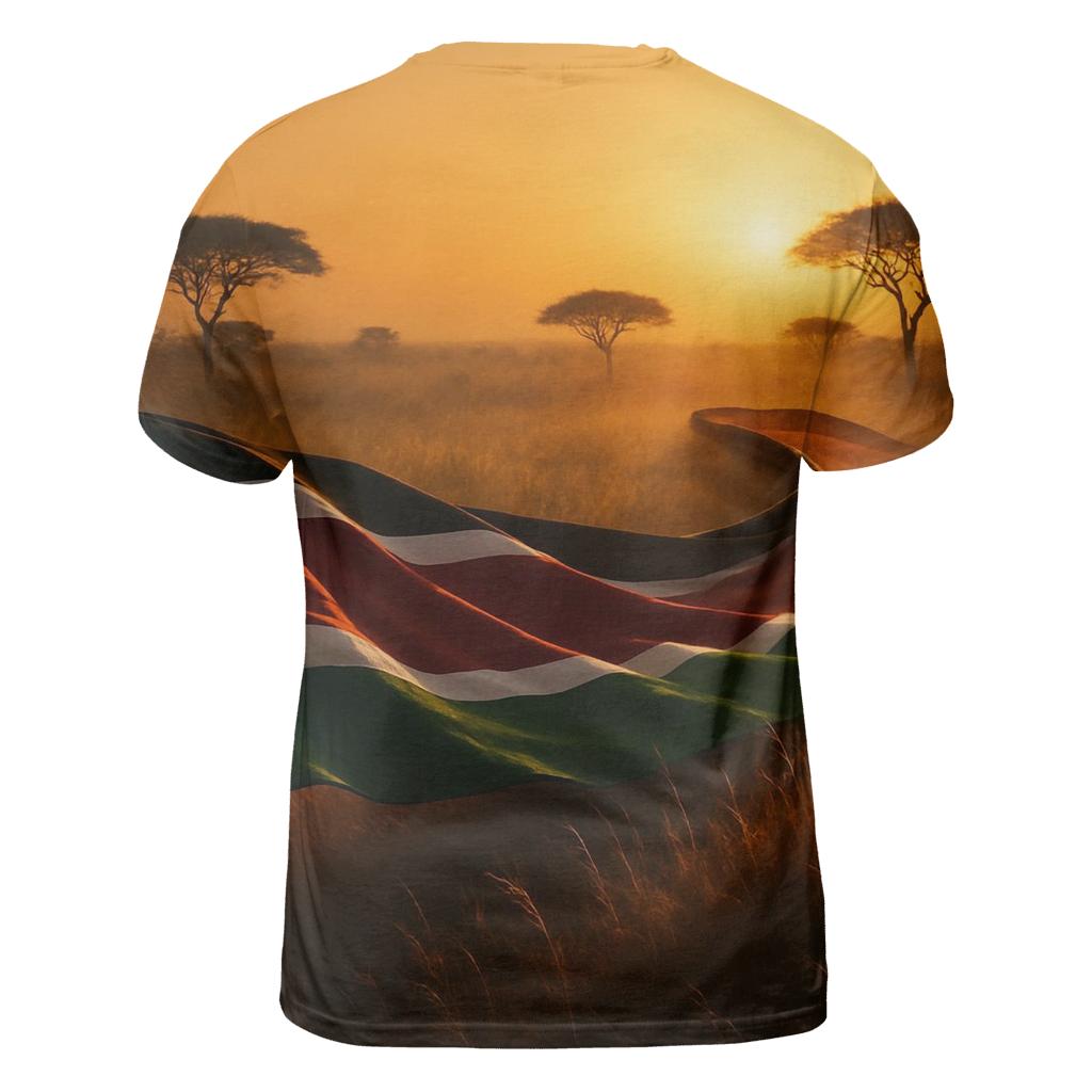 Kenyan Savannah Flag Horizon statement graphic shirts