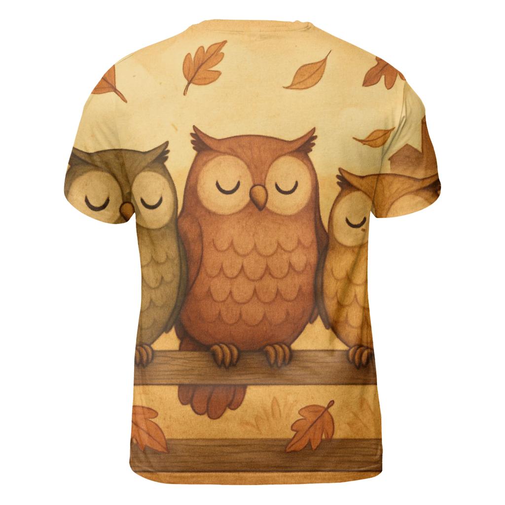 Thankful Owls On The Harvest Fence trendy printed shirt styles