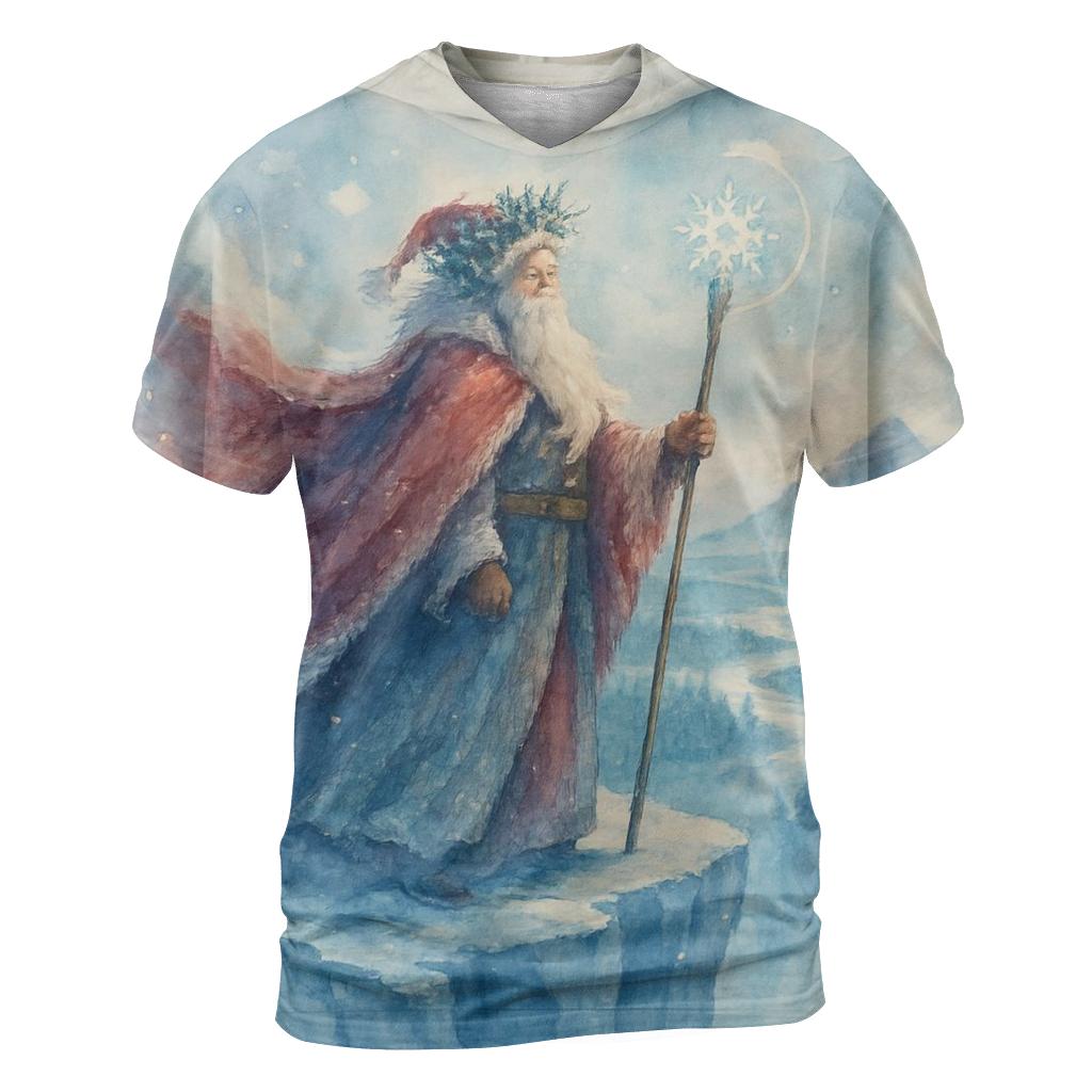 Ice Crystal Crown Santa Majesty vibrant all-over design tees