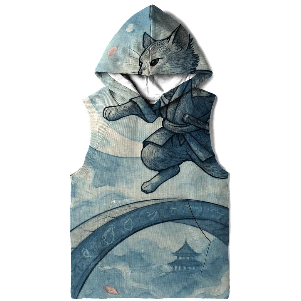 Samurai Moonstep Cat pullover hoodies