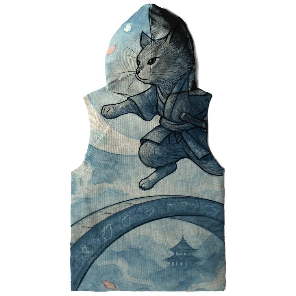 Samurai Moonstep Cat pullover hoodies