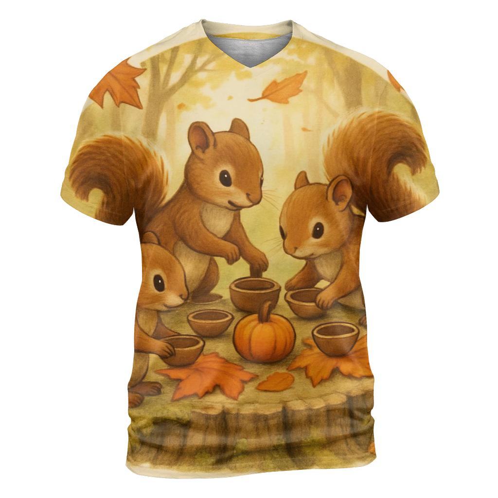 Squirrels Setting The Tiny Harvest Table statement graphic shirts