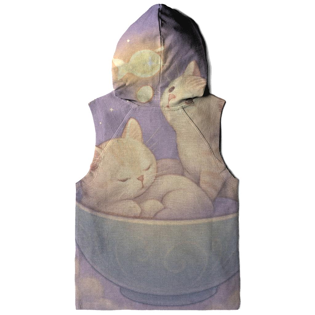 Moonlit Tea Garden Cats premium hoodies