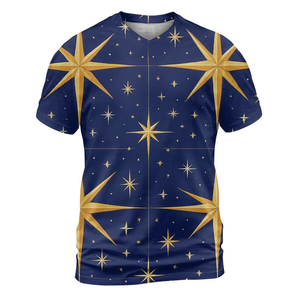 Nativity Star Ray Grid On Deep Indigo unique graphic print tees