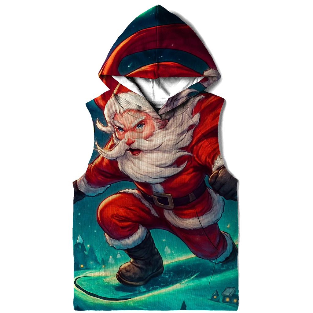 Aurora Trail Snowboarder Santa heavyweight hoodies