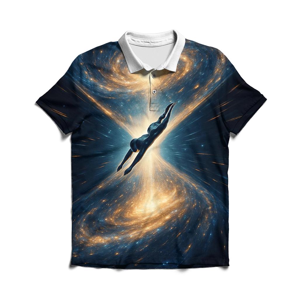 Time Diver Through The Hourglass Galaxy classic pique polos