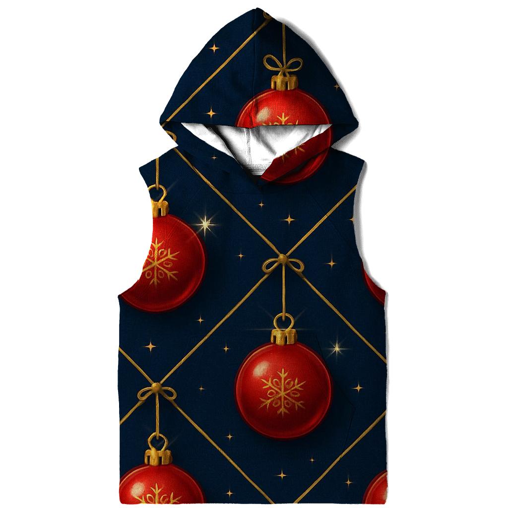 Crimson Christmas Ornaments Lattice On Midnight Field hoodie designs