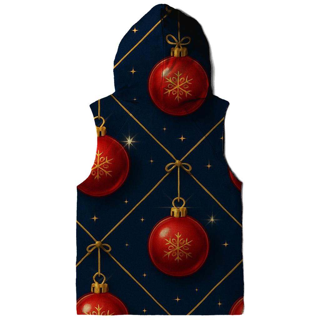 Crimson Christmas Ornaments Lattice On Midnight Field hoodie designs