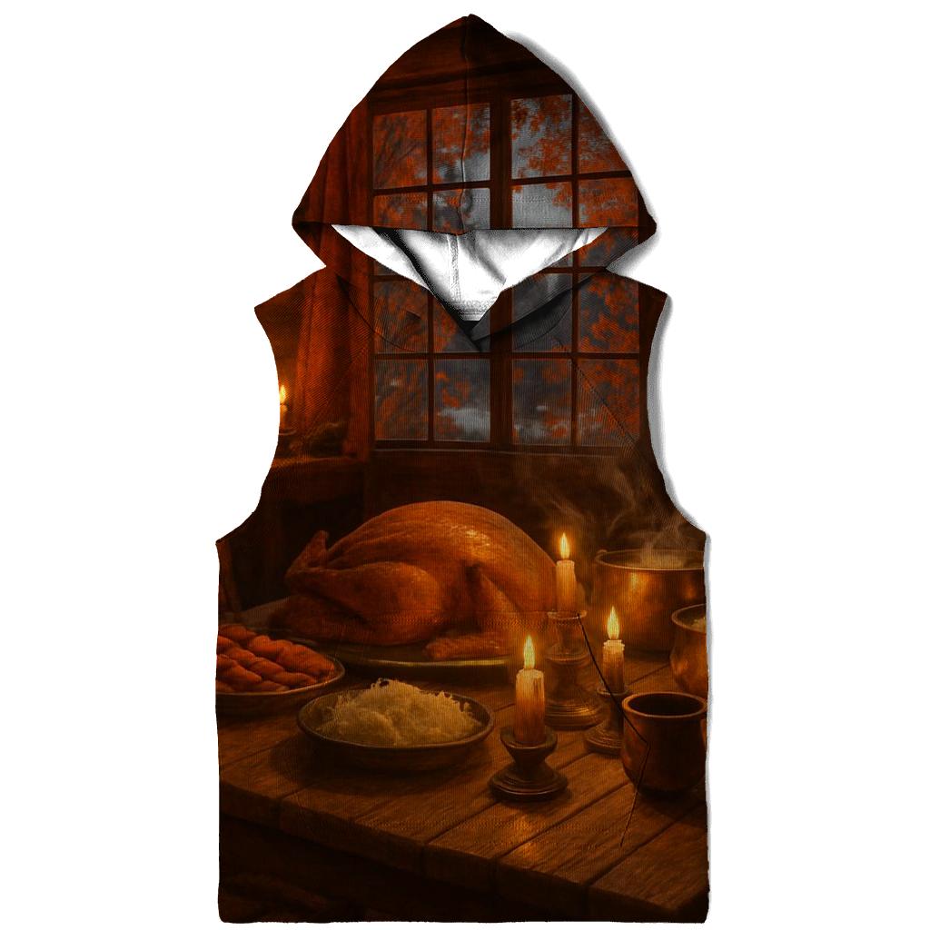 Candlelit Cabin Thanksgiving Evening graphic hoodies
