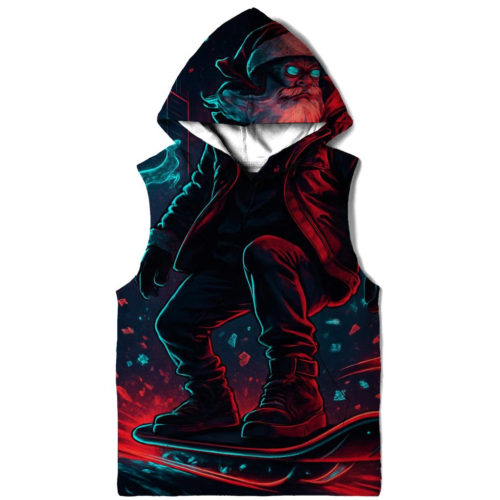 Neon Streetwear Santa Night Ride zip-up hoodies