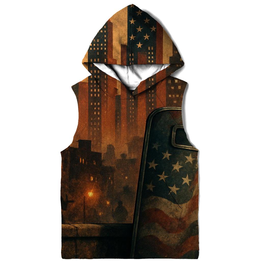 Urban Skyline Flag Shield designer hoodies