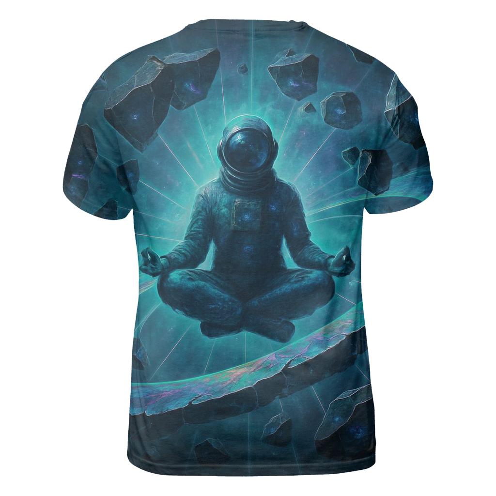 Astronaut Of The Fractured Aurora Rings artistic all-over print tops