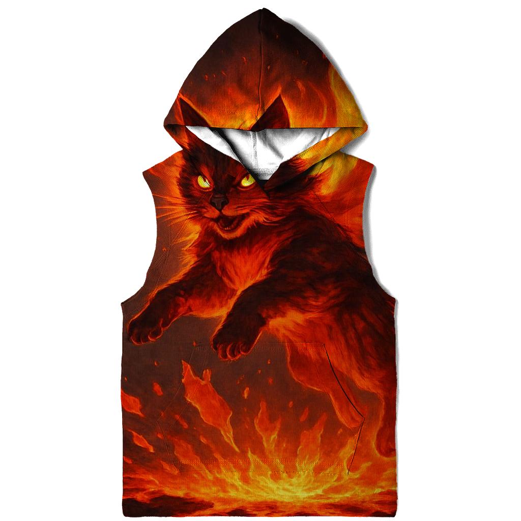 Volcanic Phoenix Cat Ascension zip-up hoodies