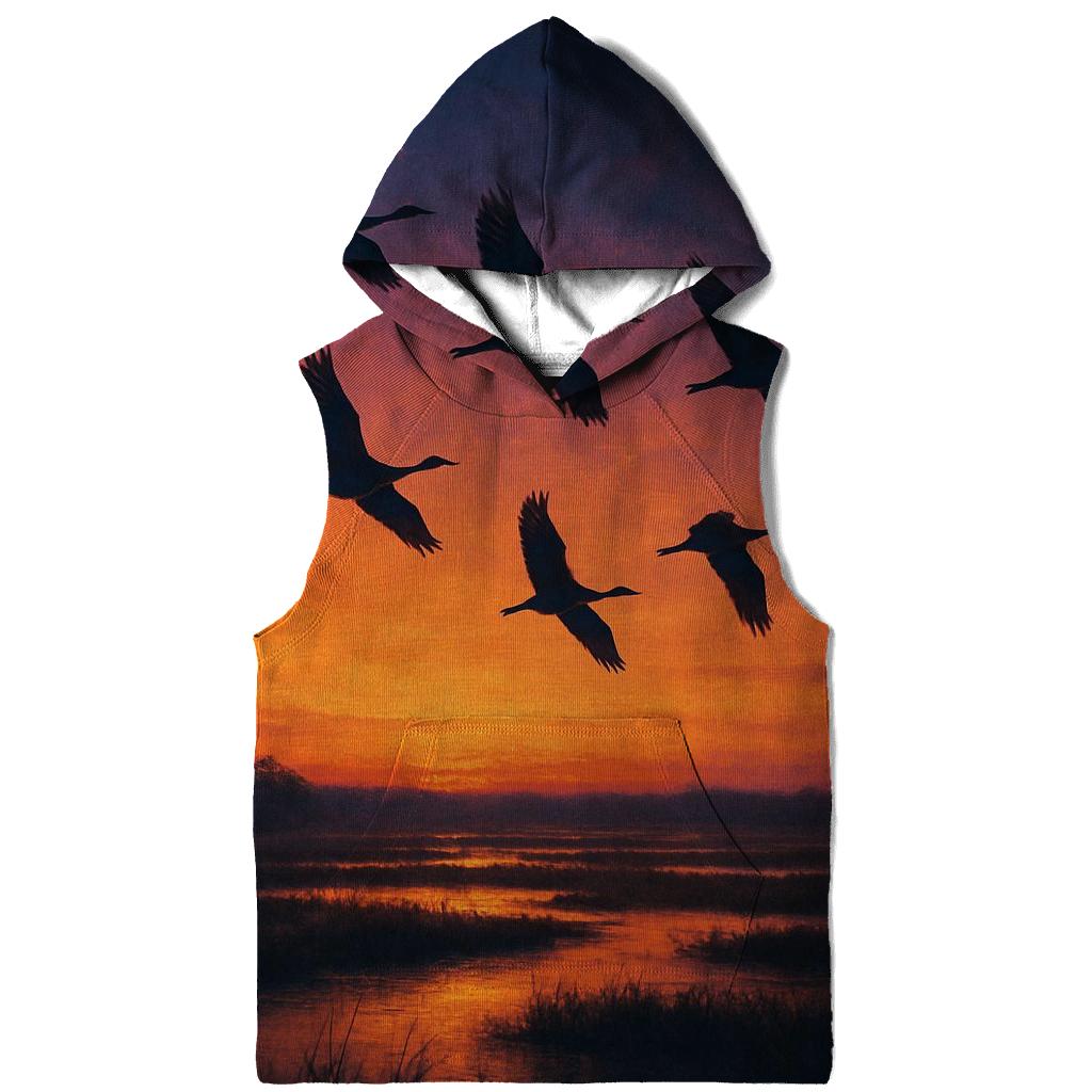 Flight Over Ember Marsh printed hoodies