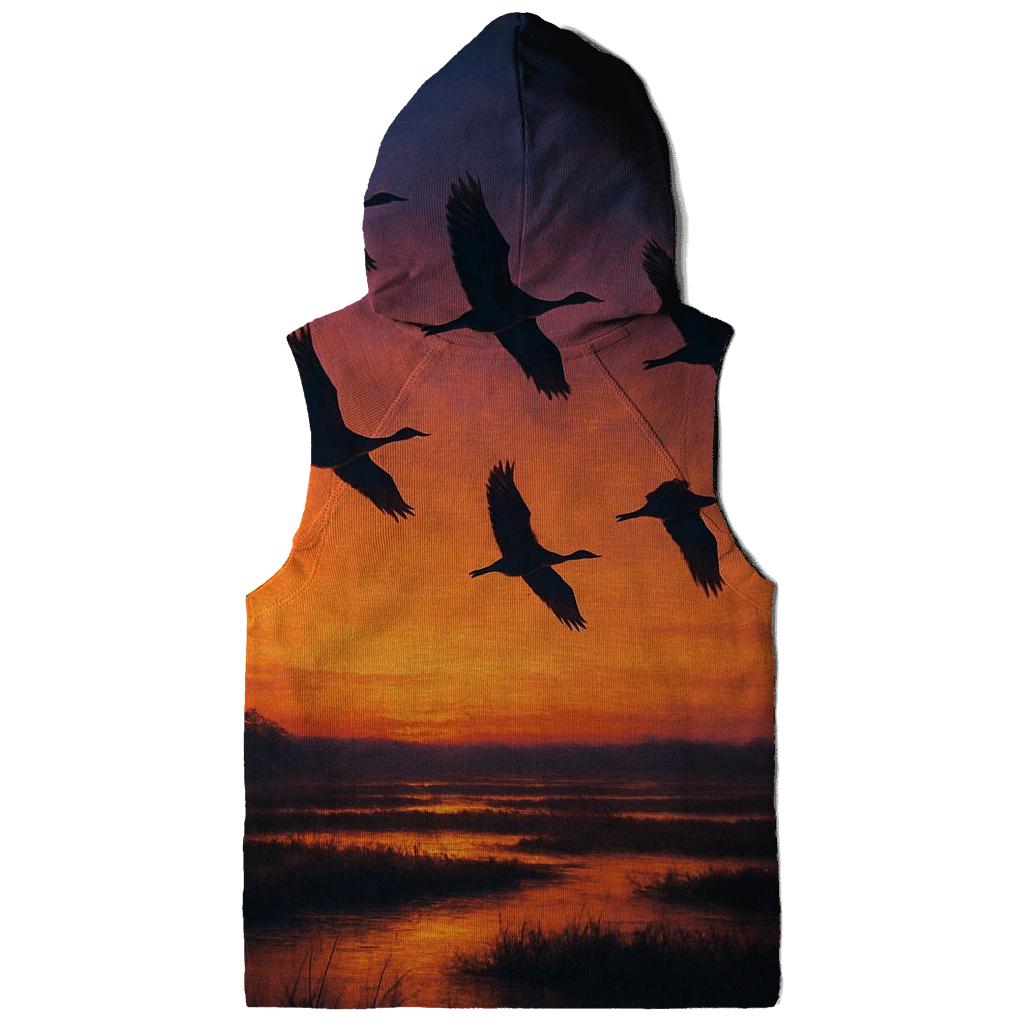 Flight Over Ember Marsh printed hoodies