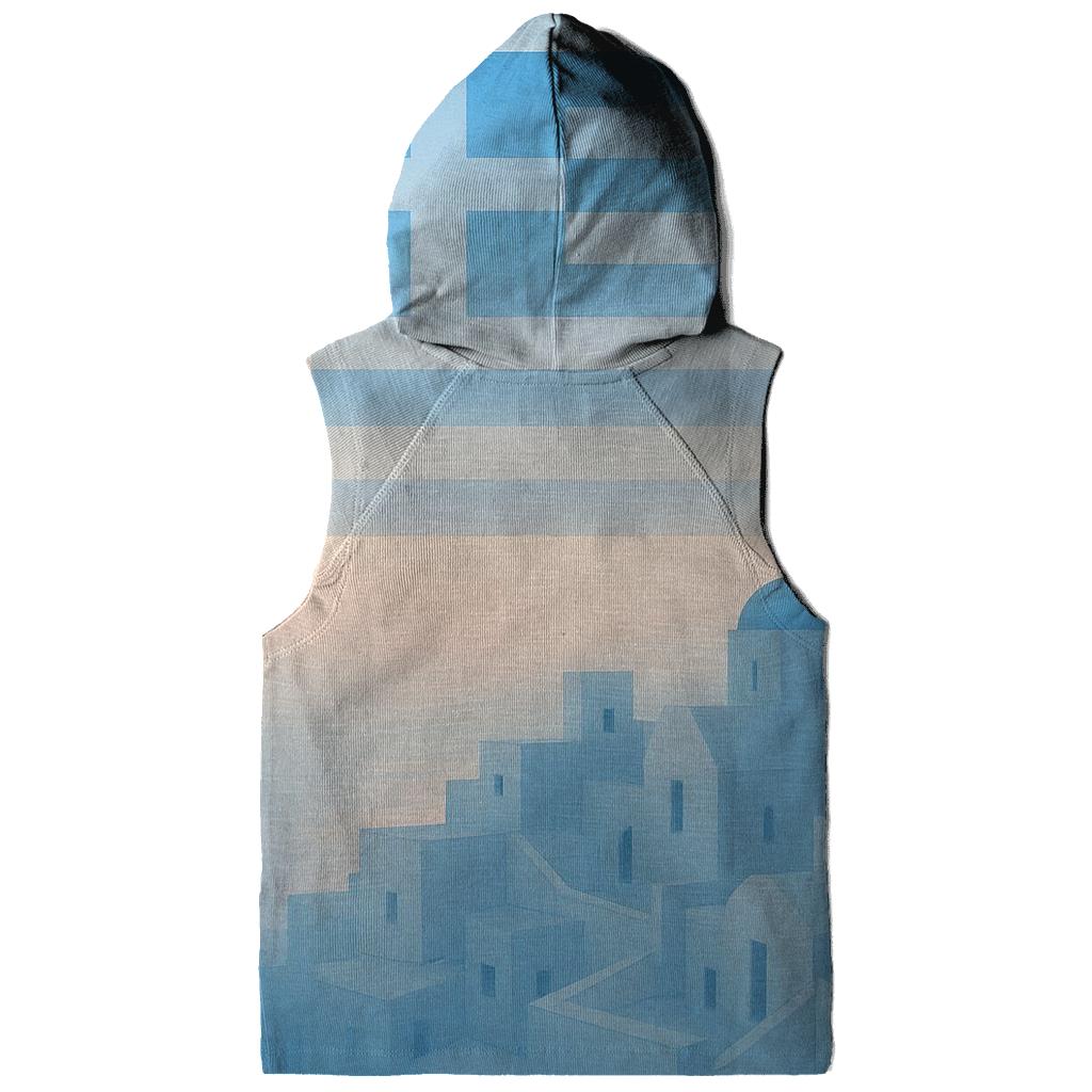 Greek Island Flag Sky embroidered hoodies