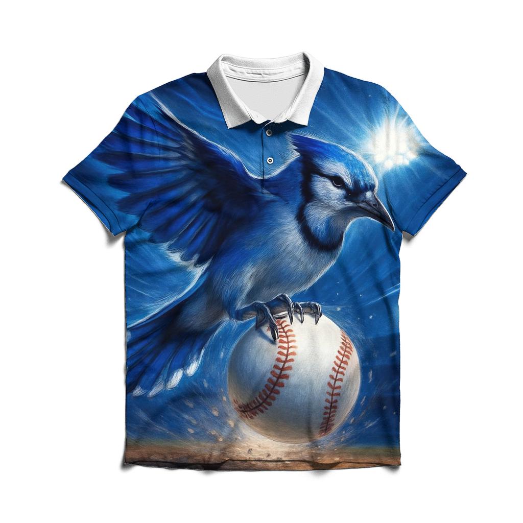 Blue Jays Sky Surge Home Run Flight branded logo polo shirts