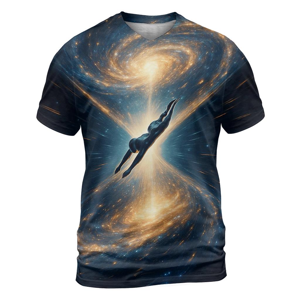 Time Diver Through The Hourglass Galaxy trendy printed shirt styles