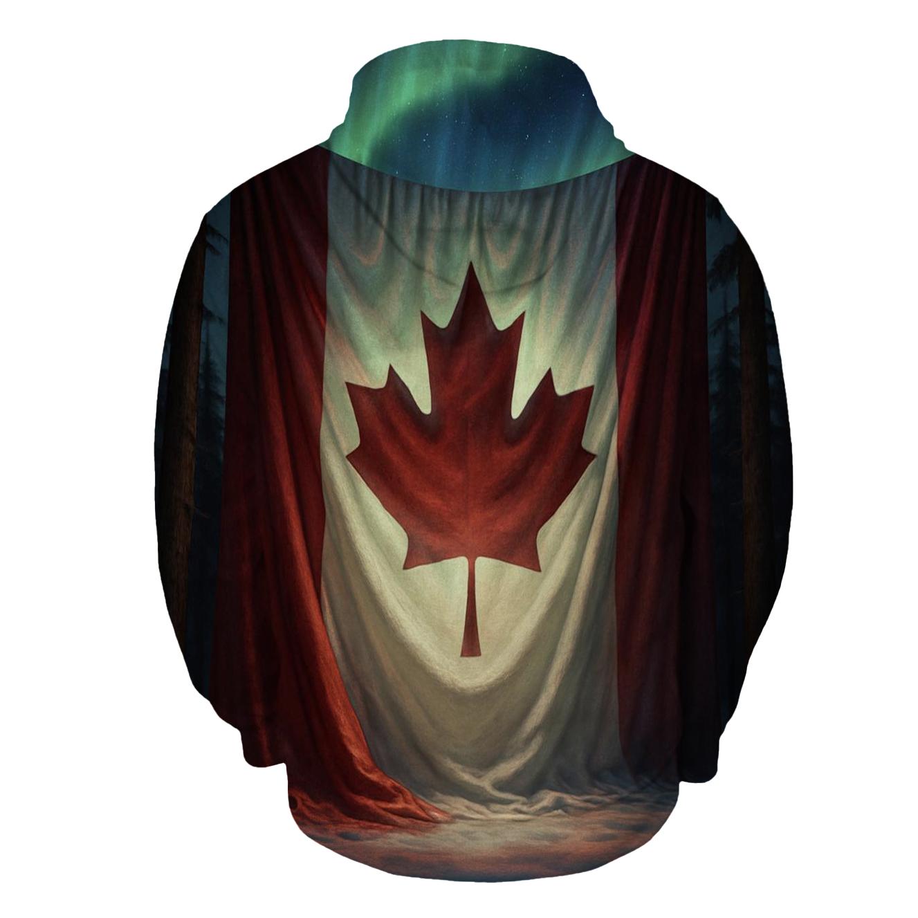 Maple Forest Aurora Veil graphic hoodies