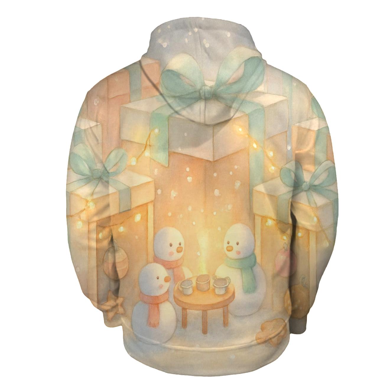 Snowman Tea Party In A Gift Box Forest zip-up hoodies