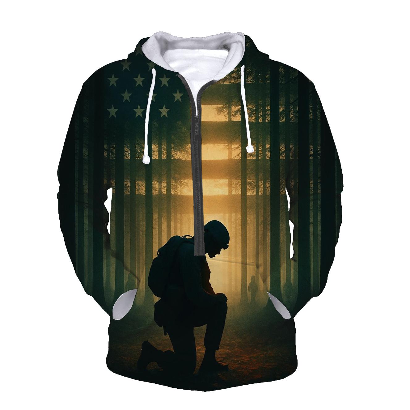 Forest Guard Flag Canopy zip-up hoodies