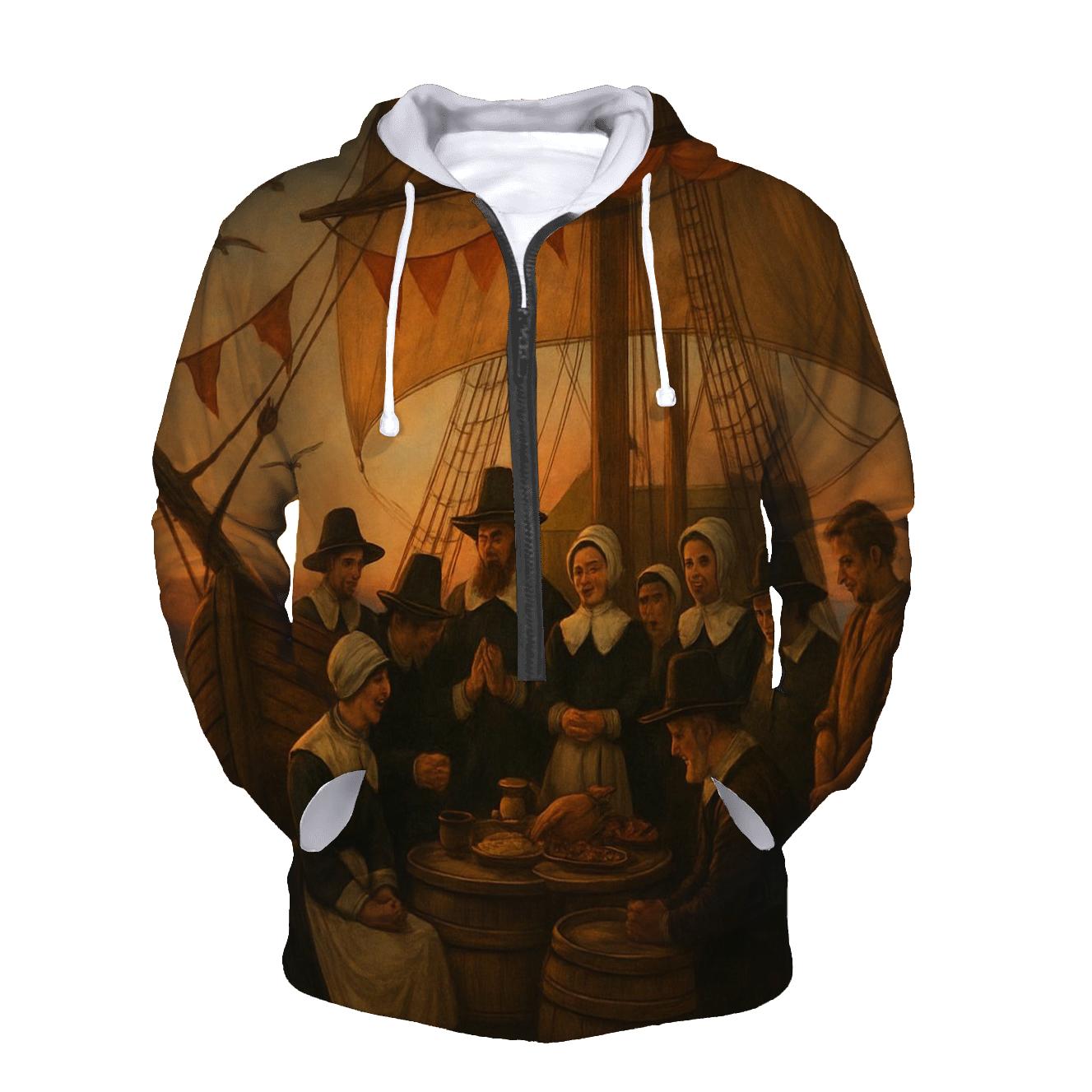 Pilgrim Voyage Of Gratitude At Sea graphic hoodies