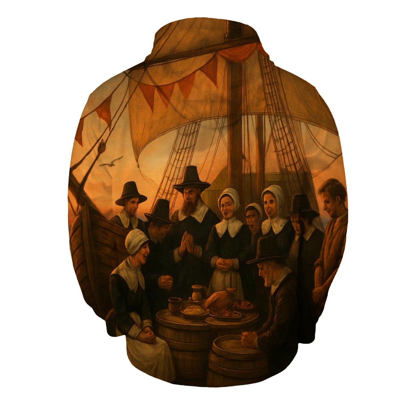 Pilgrim Voyage Of Gratitude At Sea graphic hoodies