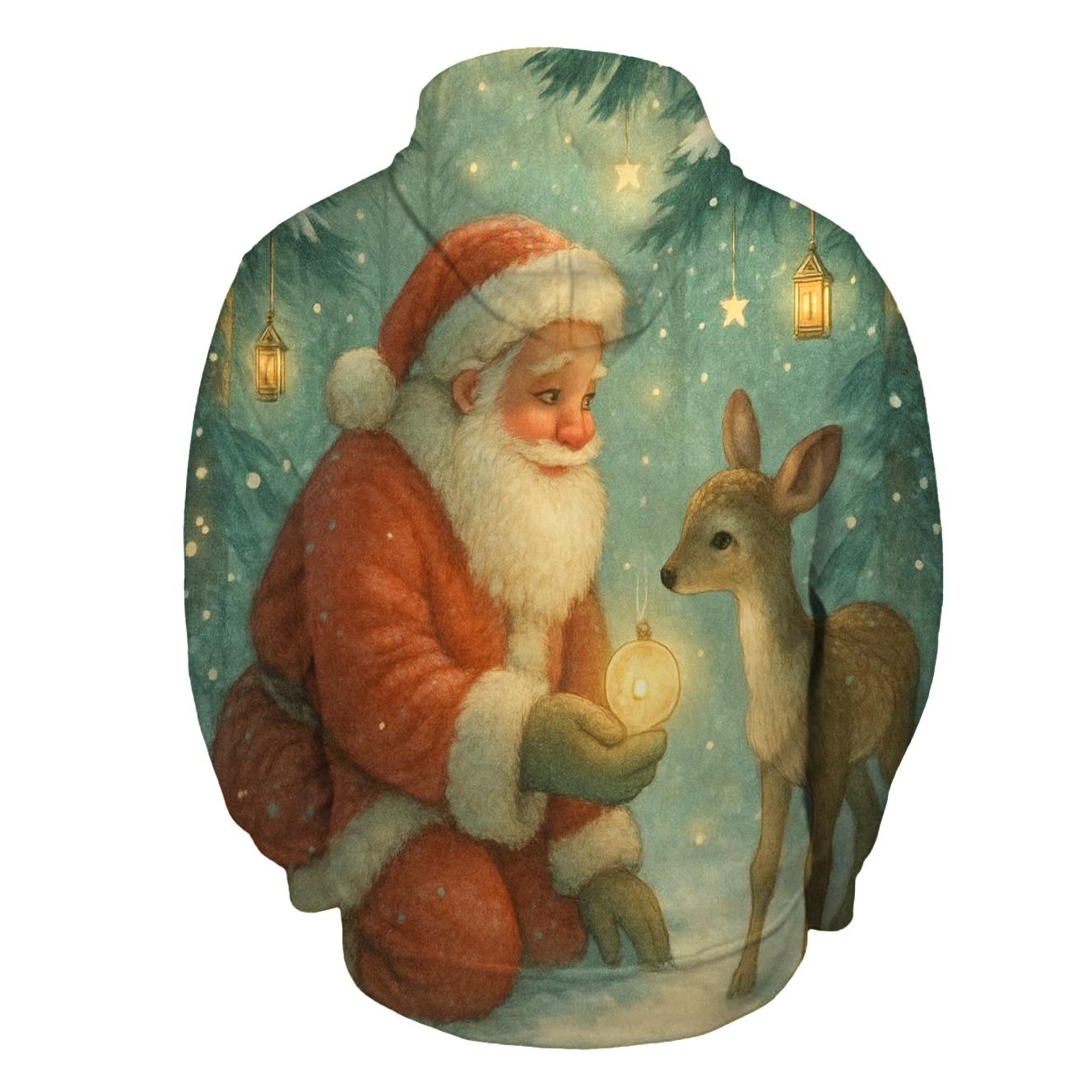 Frosted Forest Storybook Santa embroidered hoodies