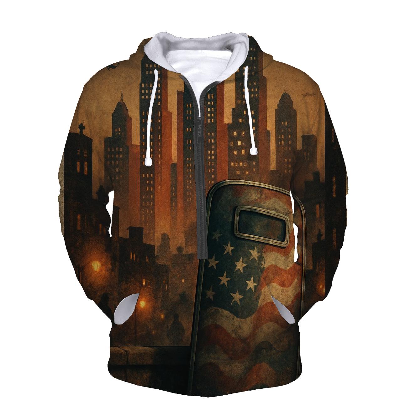 Urban Skyline Flag Shield hoodie styles