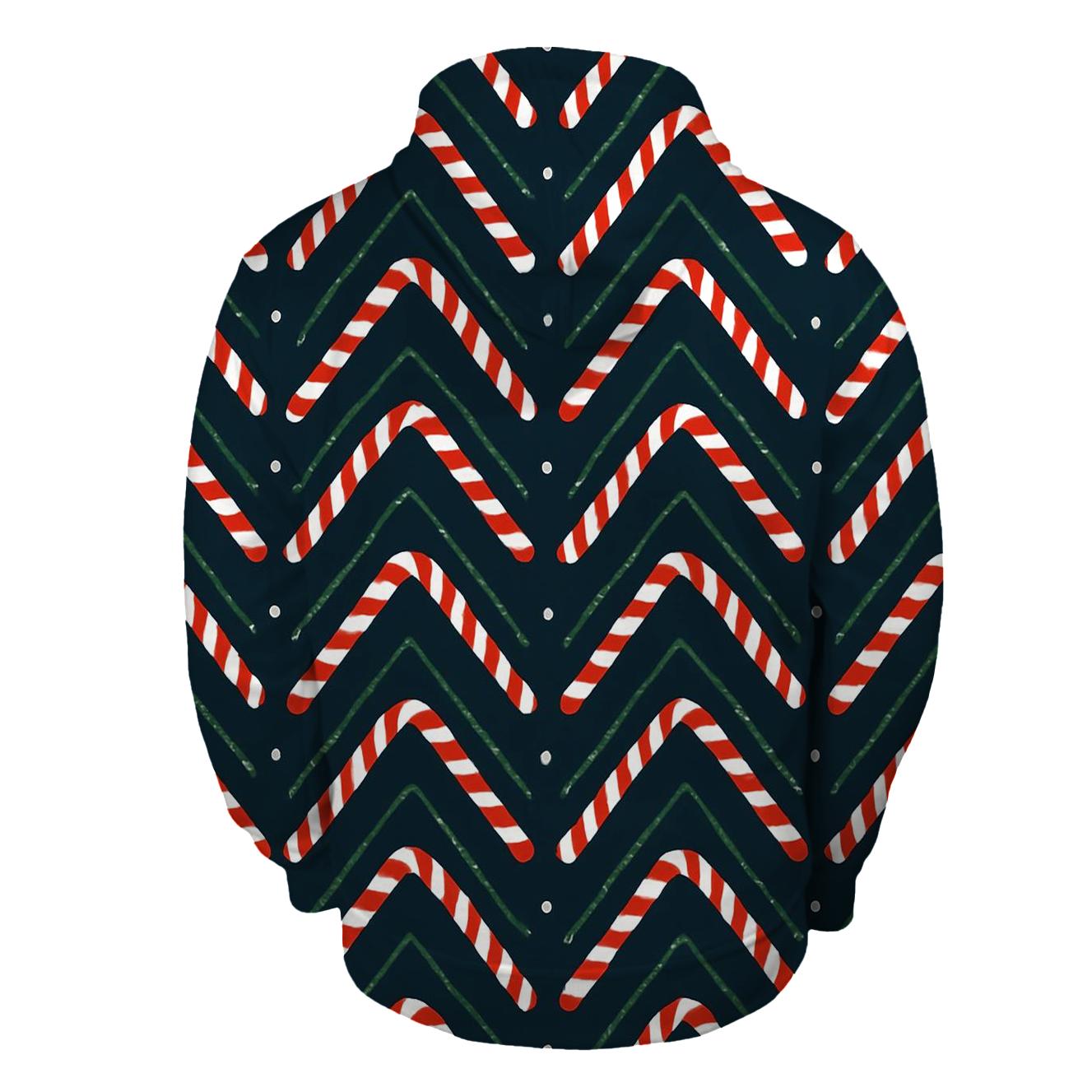 Candy Cane Chevron March On Polar Night premium hoodies