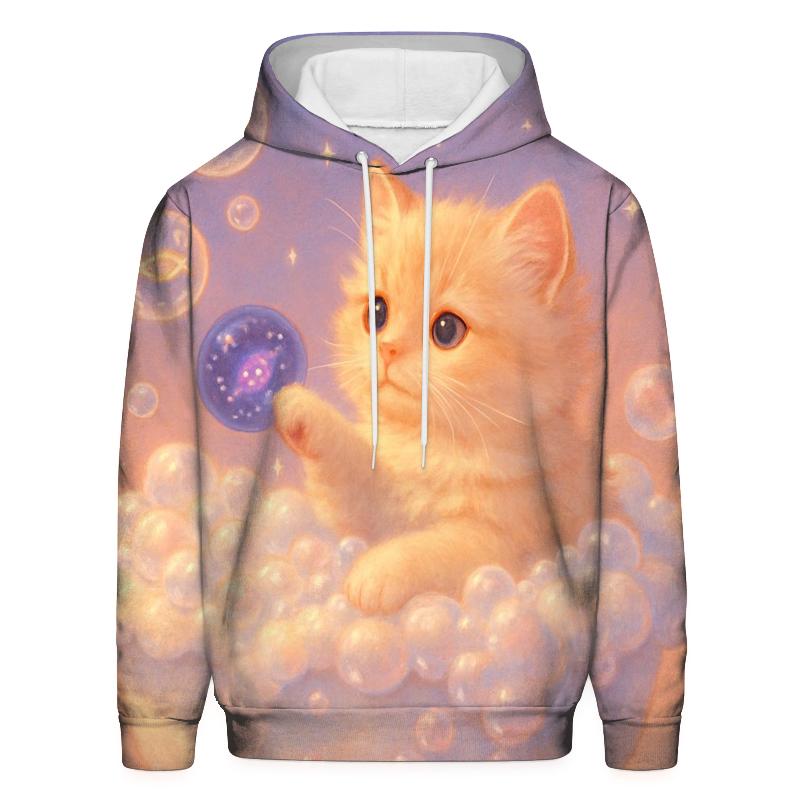 Starlit Bubble Bath Cat Cloud zip-up hoodies