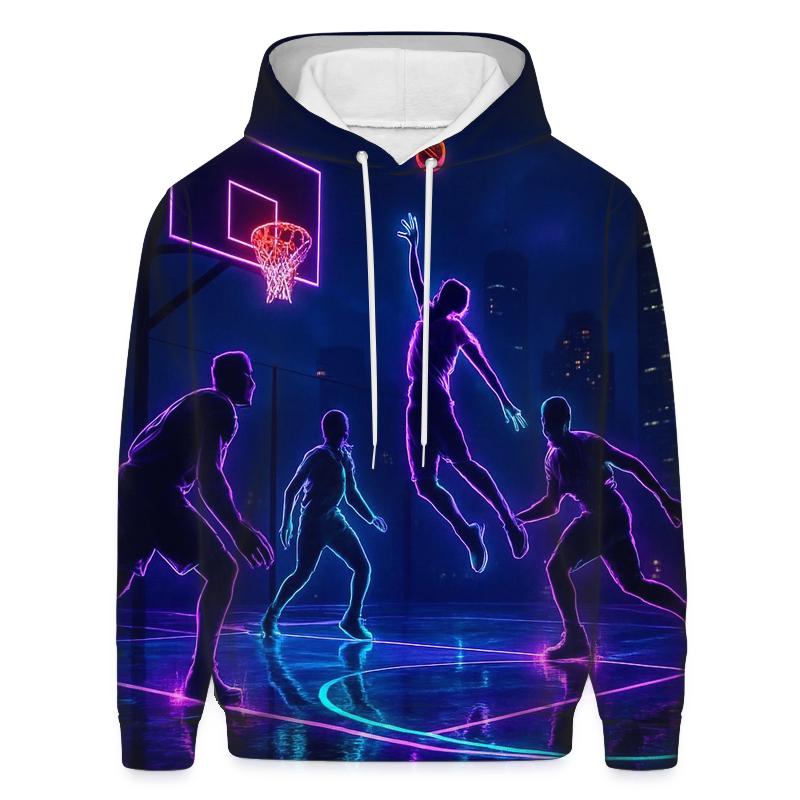 Neon Night Street Basketball pullover hoodies