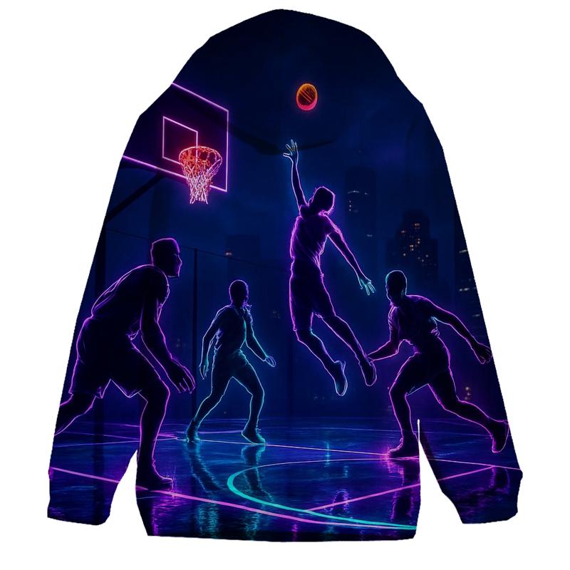 Neon Night Street Basketball pullover hoodies