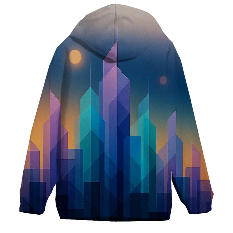Geometric Horizon Gradient City hoodies fashion