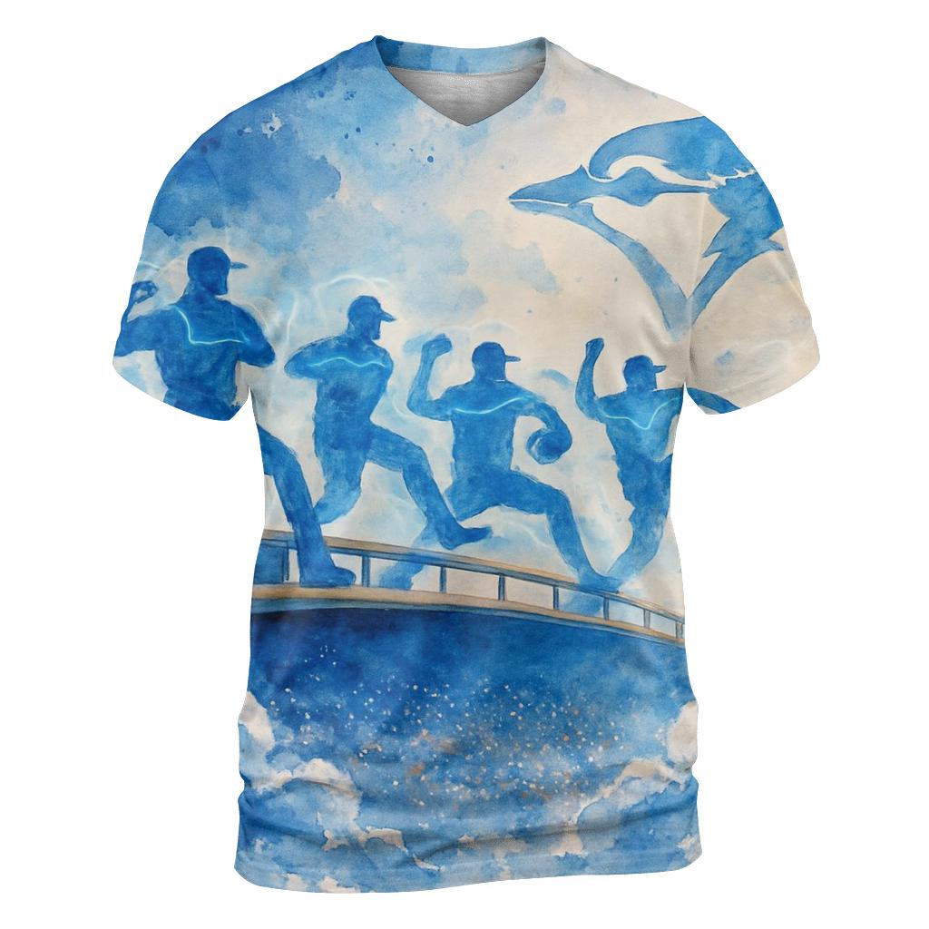 Celestial Bullpen Arc With Blue Jays Spirit artistic all-over print tops