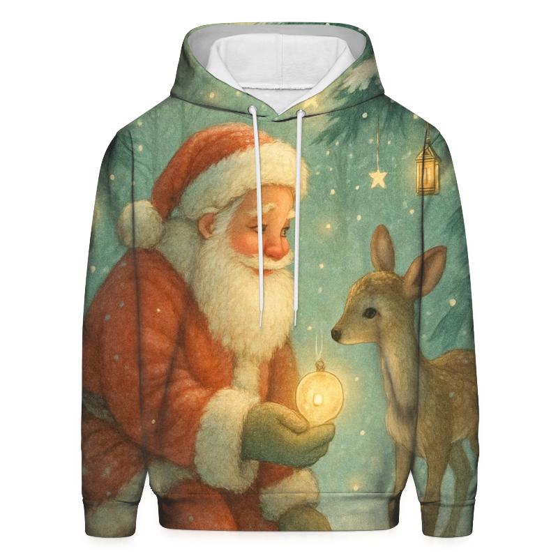 Frosted Forest Storybook Santa premium hoodies