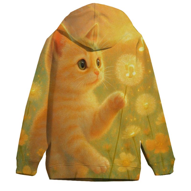 Sunrise Meadow Music Cat premium hoodies