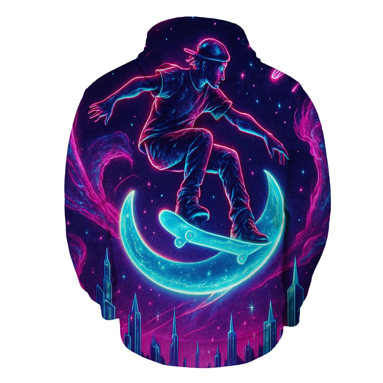 Nebula Skater Over Starwave City custom hoodies