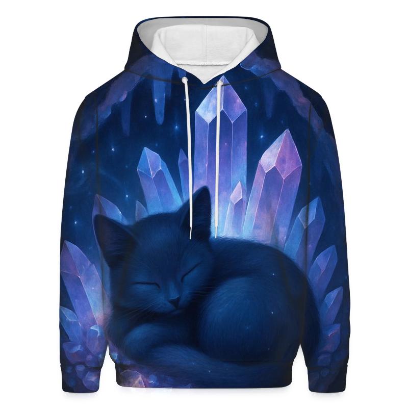 Crystal Cave Dreaming Cat graphic hoodies